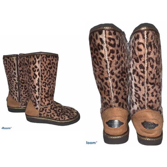 skechers leopard boots